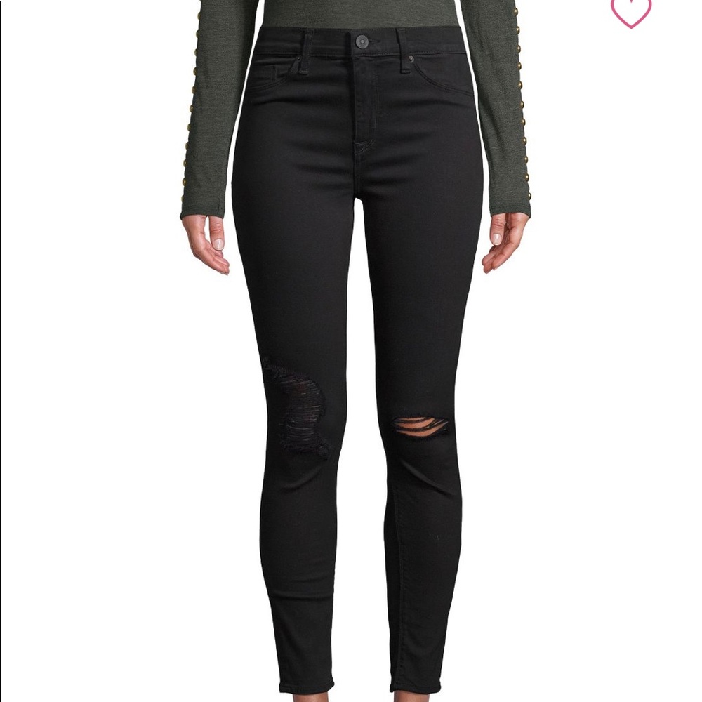 Hudson Black Distressed Skinny Jeans